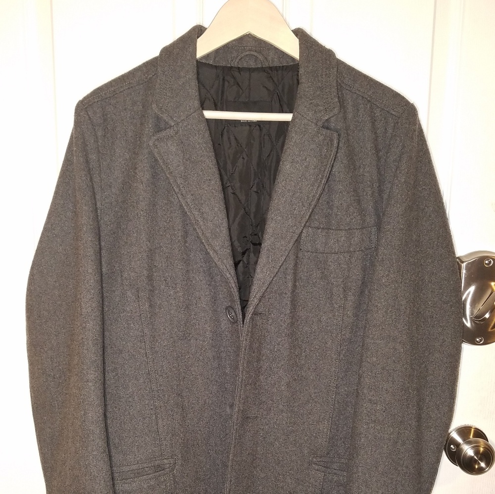 Zara Charcoal Wool Overcoat - Size Medium(M) - EUC